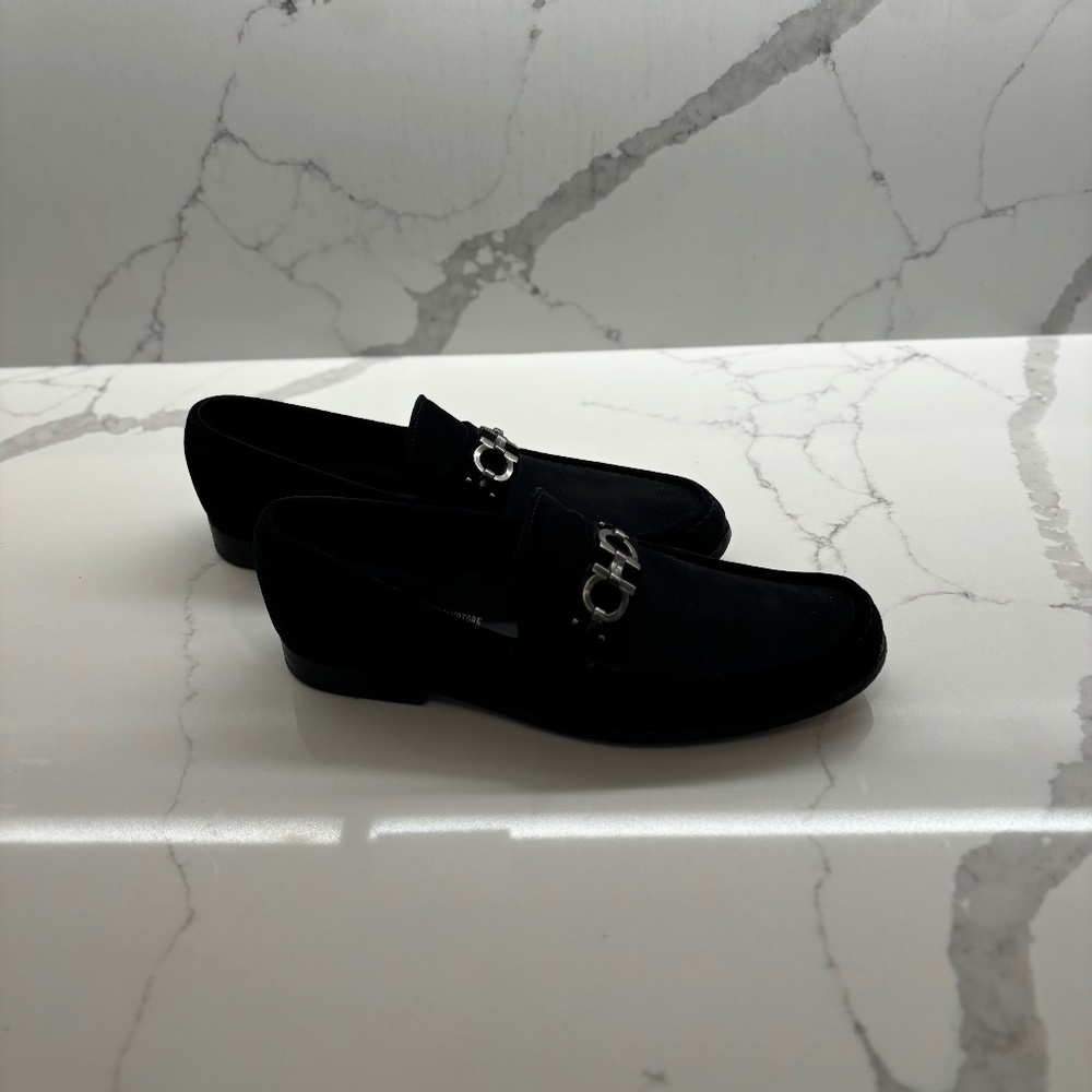 Men's Salvatore Ferragamo Black Suede Loafer